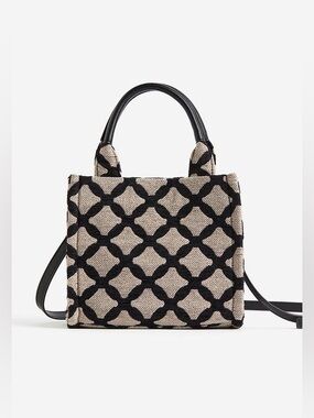 NWT H&M Mini Crossbody Bag - beige & black patterned